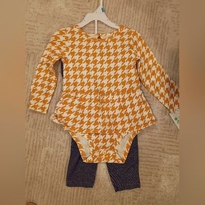 Carter's Orange and White Houndstooth Girls